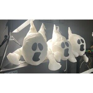 3 Vintage Gemmy Industry Window Cling Crasher Ghost Crashing Decoration Prop